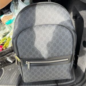 Gucci Monogram Black and Gray Backpack